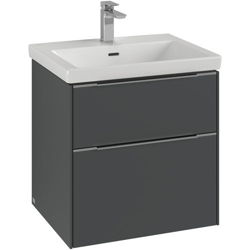 Wandhängender Waschtisch-Unterschrank - SUBWAY 3.0: C57800 - Villeroy & Boch - Holz / Aluminium / modern