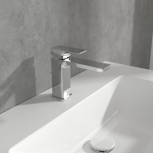 Einhebelmischer für Waschtisch - SUBWAY : TVW112002000XX - Villeroy & Boch - Aufsatz / Messing / für Badezimmer