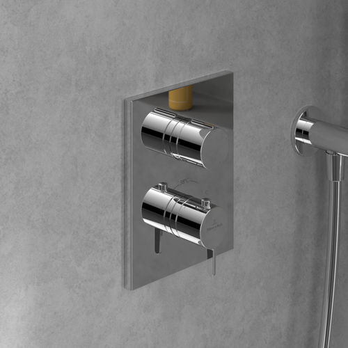 Einhebelmischer für Dusche - CONUM : TVS127002000XX - Villeroy & Boch - wandmontiert / thermostatisch / Messing
