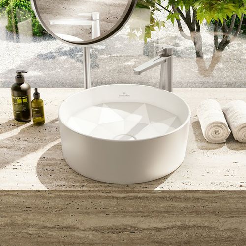 Aufsatzwaschbecken - OCTAGON - Villeroy & Boch - Keramik / rund / 1-Loch
