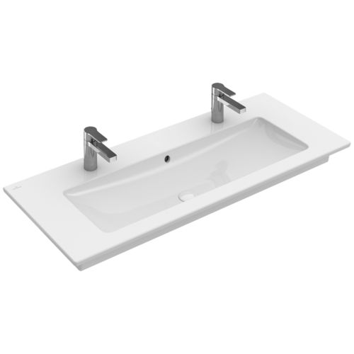 Wand-Waschbecken - VENTICELLO:  4104CG - Villeroy & Boch - Porzellan / mit integriertem Handtuchhalter / doppelt