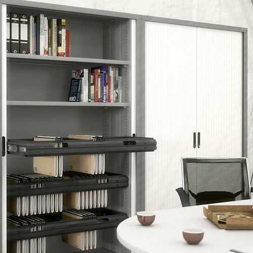 Hoher Aktenschrank - Mobel Línea - Holz / mit Rollladen / modern