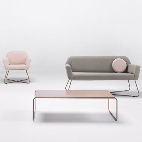 Minimalistisches Sofa - JAPAN - Mobboli - Stoff / Massivholz / Stahl
