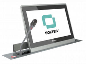Touchscreen für Konferenz - SRET173G-15 - SOLTEC S.L. - Aufsatz / motorisiert / einziehbar