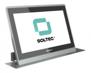 Touchscreen für Konferenz - SRET215G-10 - SOLTEC S.L. - Aufsatz / motorisiert / einziehbar