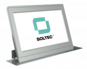 Touchscreen für Konferenz - SRET156A-10 - SOLTEC S.L. - Aufsatz / motorisiert / einziehbar