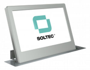 Touchscreen für Konferenz - SRET173F-10 - SOLTEC S.L. - Aufsatz / motorisiert / einziehbar