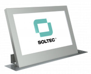 Touchscreen für Konferenz - SRET185L-10 - SOLTEC S.L. - Aufsatz / motorisiert / einziehbar