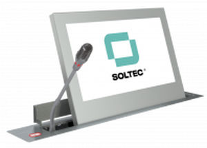 Touchscreen für Konferenz - SRET185L-15 - SOLTEC S.L. - Aufsatz / motorisiert / einziehbar