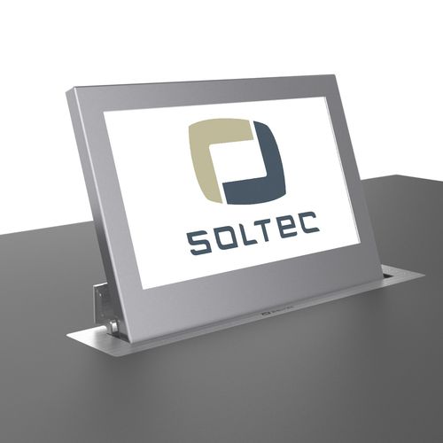 Touchscreen für Konferenz - SRET156L-10 - SOLTEC S.L. - wandmontiert / motorisiert / einziehbar