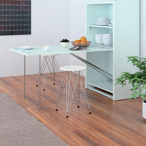 Moderner Esstisch - MOBILE MIA - smqrt beds - melaminbeschichtet / Gestell aus Aluminium / rechteckig