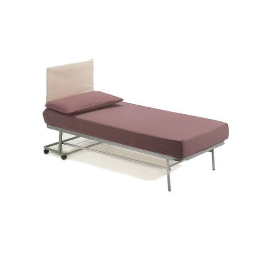 Einpersonenbett - LERI - smqrt beds - modern / gepolstertes Kopfteil / mit Rollen