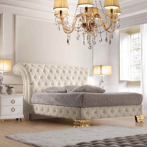 Doppelbett - RIVA - Villa Nova Italia - klassisch / Polster / gepolstertes Kopfteil
