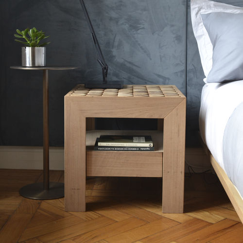 Moderner Nachttisch - Sofia  - mg12 - Holz / quadratisch / mit Schublade