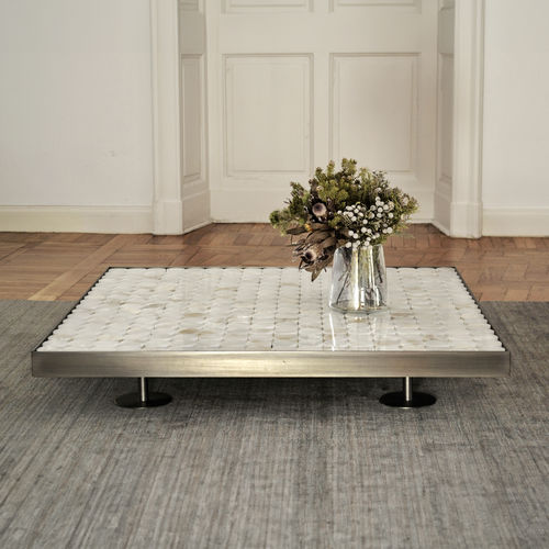Moderner Couchtisch - Sofia  - mg12 - Stahl / Onyx / Gestell aus Stahl