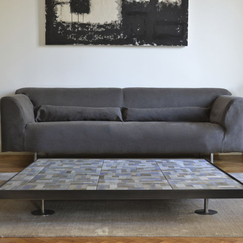 Couchtisch / originelles Design - SOFIA WALLPAPER NEBBIA - mg12 - Keramik / Stahl / Gestell aus Stahl