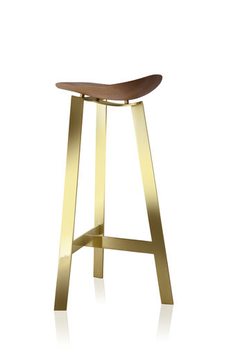 Moderner Barhocker - EASY - SOLLOS - Holz / Gestell aus Metall