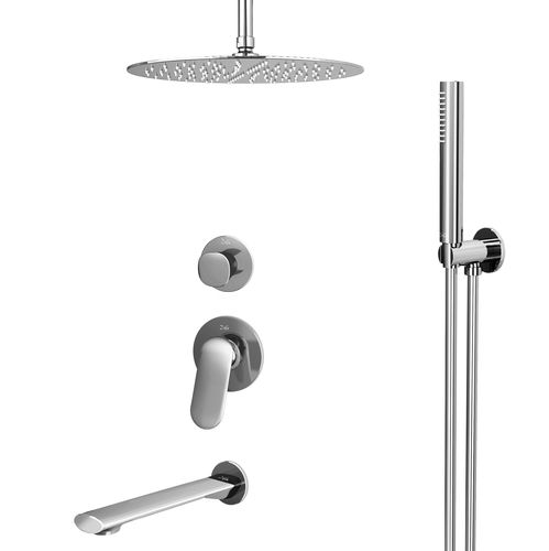 Duschsystem für Wandeinbau - R360.SS.5F - ZeVa - modern / mit Handbrause / mit festem Brausekopf