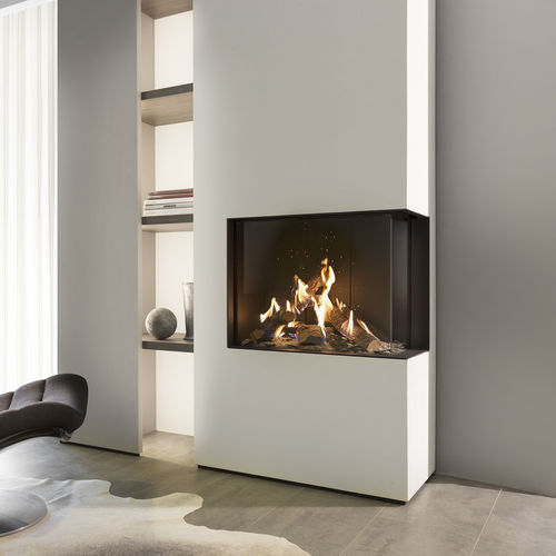 Geschlossene Feuerstelle / Gas - GP65/55C - Attika Feuer AG - Ecken / Stahl