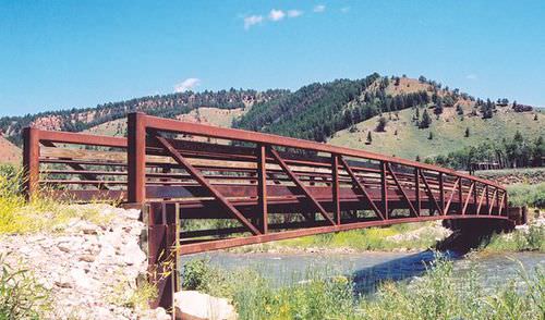 Cortenstahlbrücke - Short span steel - Fachwerk / für Fußgänger / Fertig