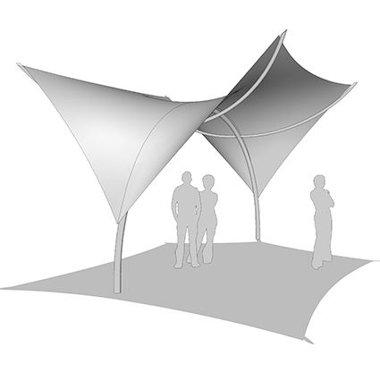 Sonnensegel für Gewerbegebrauch - SUNFLARE™ - TENSILE SHADE PRODUCTS - polygonal / Stoff