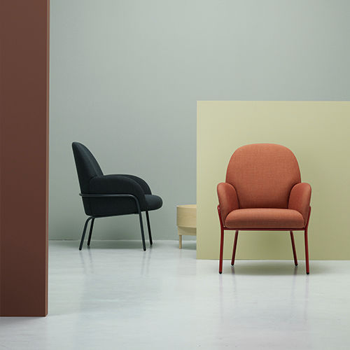 Sessel / skandinavisches Design - SLING - Fogia - Stoff / Buche / geformtes Sperrholz