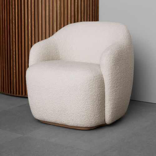 Moderner Sessel - BARBA - Fogia - Leder / Stoff / weiß