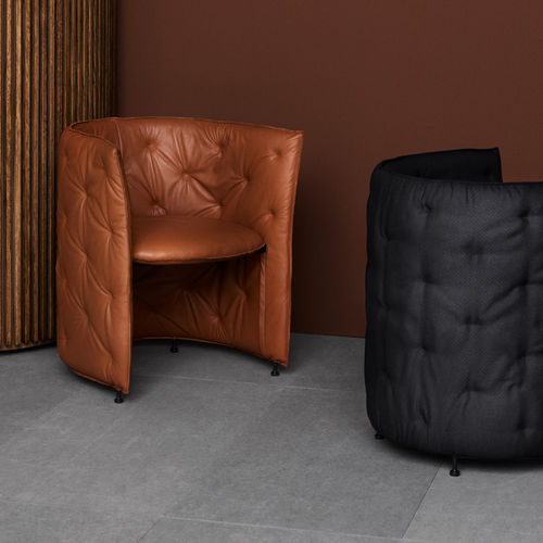 Klassischer Clubsessel - NICHE - Fogia - Leder / Stoff / Metall