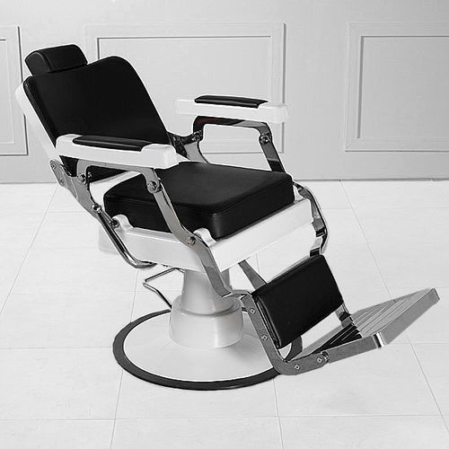 Vintage-Friseurstuhl - RETRO - FEDERICO MARTINEZ FM - Leder / mit Fußstütze / schrägstellbar