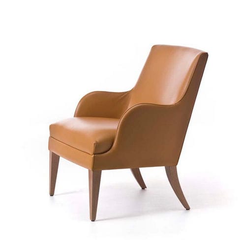 Moderner Sessel - ONDA - Very Wood - Leder / Stoff / braun
