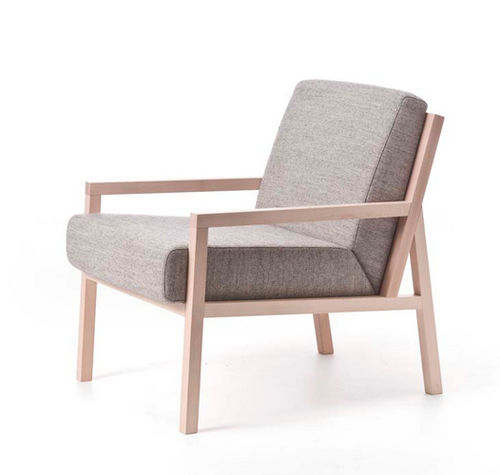 Moderner Sessel - PARIS - Very Wood - Leder / Stoff / Buche