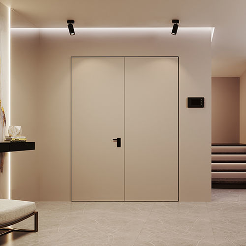 Zweiflügelige Tür - RasoMuro  - Di.Bi. Porte Blindate - Eingang / galvanisiertem Stahl / mit seitlicher Drehachse