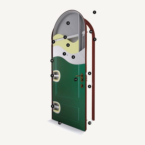 Rundbogentür - 884 - Di.Bi. Porte Blindate - Eingang / galvanisiertem Stahl / einflügelig