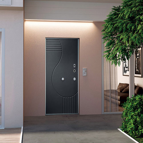 Eingangstür - Opentech  - Di.Bi. Porte Blindate - galvanisiertem Stahl / einflügelig / modern