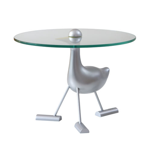 Beistelltisch / originelles Design - PAPPERA  - A lot of Brasil - Glas / Aluminium / rund