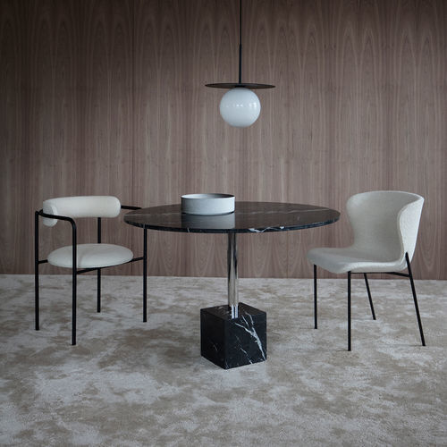 Moderner Esstisch - KNOCKOUT  - Friends & Founders - Marmor / Gestell aus Metall / rund