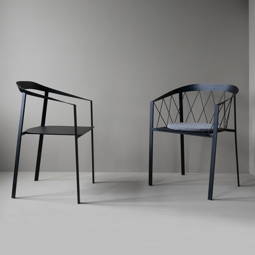 Moderner Stuhl - MY CHAIR  - Friends & Founders - für Außenbereich / für den Innenraum / pulverbeschichteter Stahl