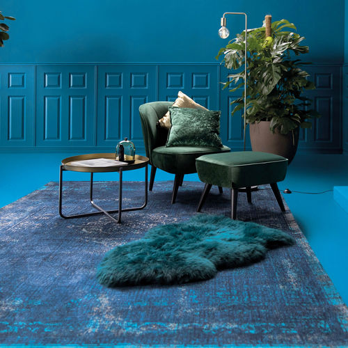 Moderner Teppich - BLUE NIGHT - Louis De Poortere - Motiv / aus Vinylgewebe / Baumwolle