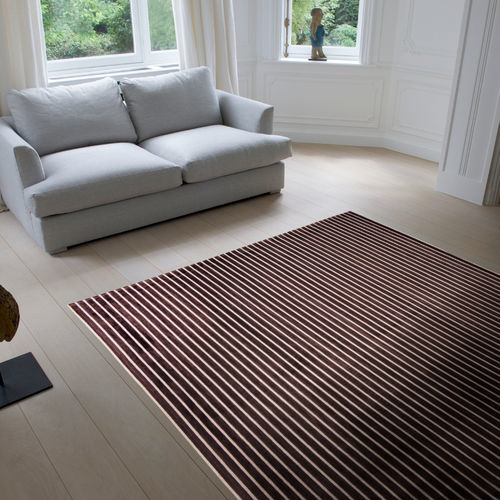 Streifenmuster-Teppich - 6108 CHOCOLAT - Louis De Poortere - Polyester / Recyclingkunststoff / Baumwolle