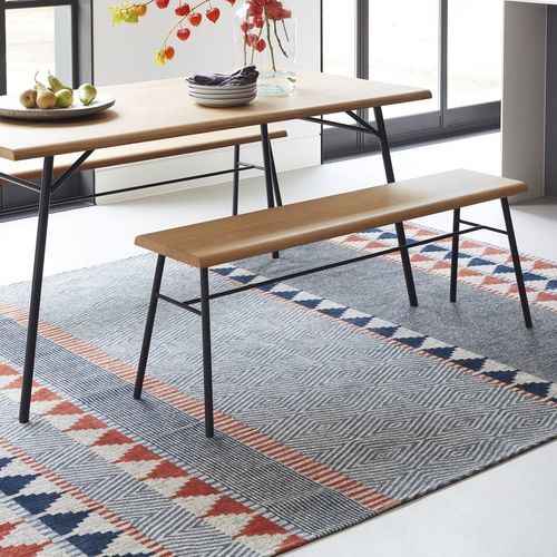 Moderner Teppich - TOBI - INDIGO/TABASCO 8767 - Louis De Poortere - mit geometrischen Motiven / Polyester / Baumwolle