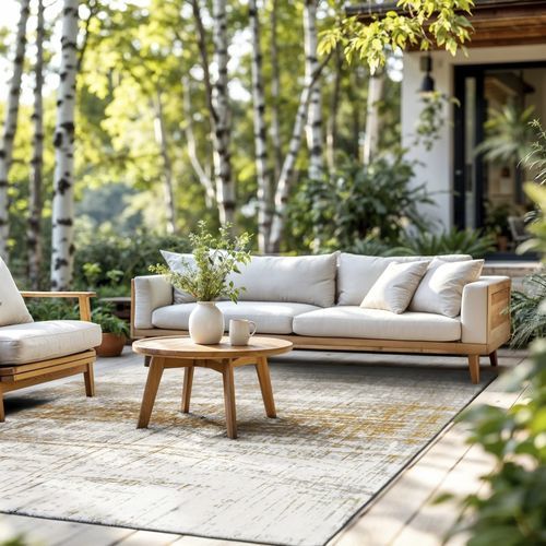 Moderner Teppich - COLUMBUS - Louis De Poortere - abstraktes Motiv / Polyester / aus recyceltem PET