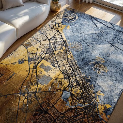 Moderner Teppich - DUBAI - Louis De Poortere - mit geometrischen Motiven / Recyclingkunststoff / aus Vinylgewebe