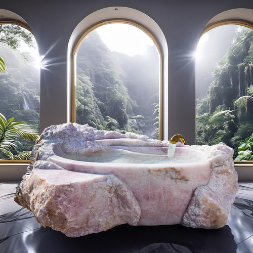 Schmuckstein-Badewanne - QUARTZ  - GUIDERO Holland BV - freistehend / Quarz / originelles Design