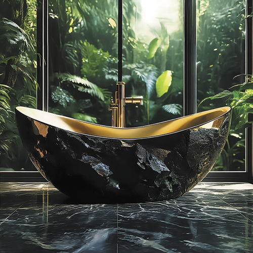 Schmuckstein-Badewanne - GOLDEN LABRADORITE - GUIDERO Holland BV - freistehend / Labradorit / originelles Design