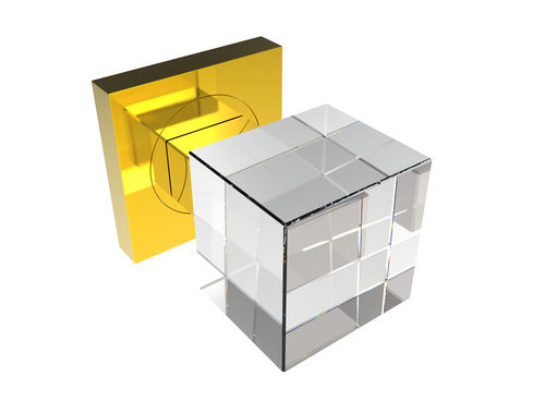 Moderner Türknopf - CUBE S SQ SATIN - GUIDERO Holland BV - Kristall