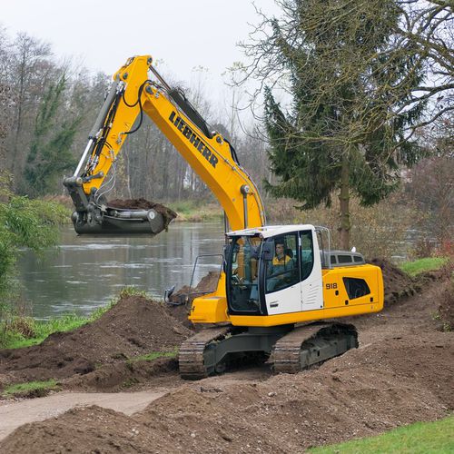 Mittelgroßer Bagger - R 918 LITRONIC - Liebherr  - auf Raupen / für Baustelle / Diesel