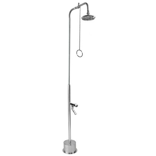 Duschsäule für Außenbereich - BS-1200-PCV-ADA - Outdoor Shower Company - Edelstahl / Chromoberfläche / auf Fuß