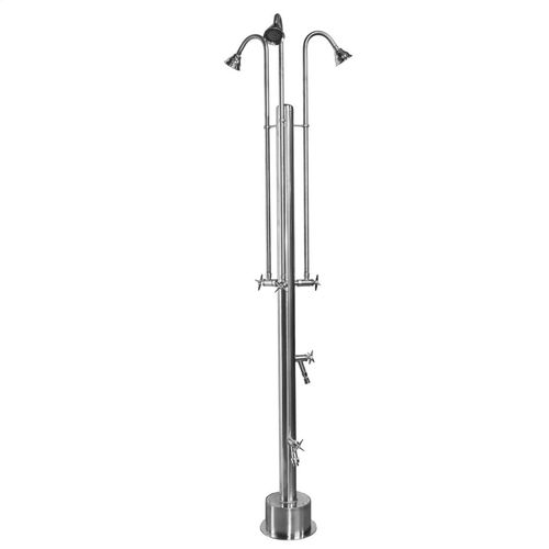 Duschsäule für Außenbereich - PS-3300-3X-CHV - Outdoor Shower Company - Edelstahl / auf Fuß / klassisch