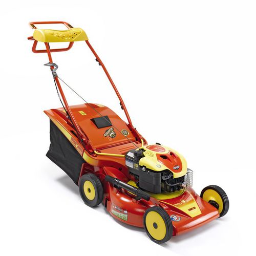 Handgeführter Rasenmäher - RM53B - OUTILS WOLF - Benzin / für große Flächen / Pick-up-Presse