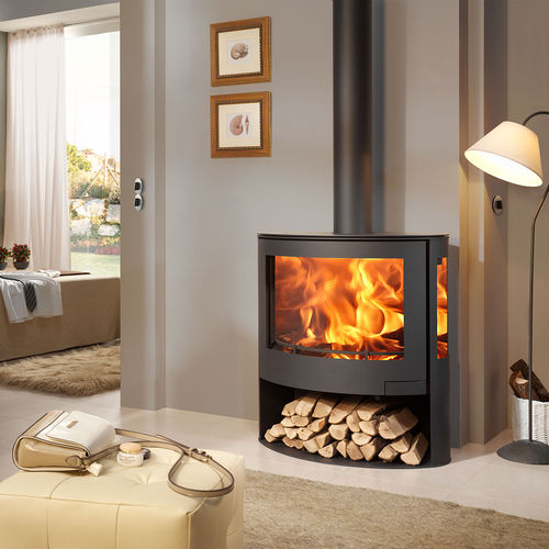 Holz-Kaminofen - IRIS - Panadero - 5 kW...10 kW / freistehend / mit 3 Sichtseiten